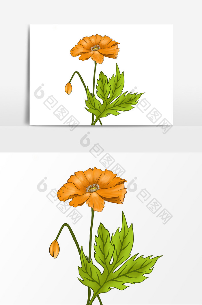 植物水彩花卉卡通元素