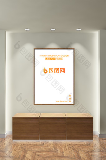 现代室内灯箱展板海报样机logo贴图墙面图片