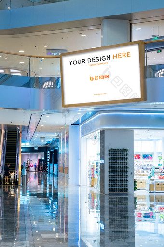 商场LED屏幕广告牌样机设计图片
