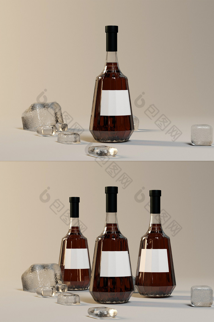 玻璃酒瓶包装样机酒OC图片图片