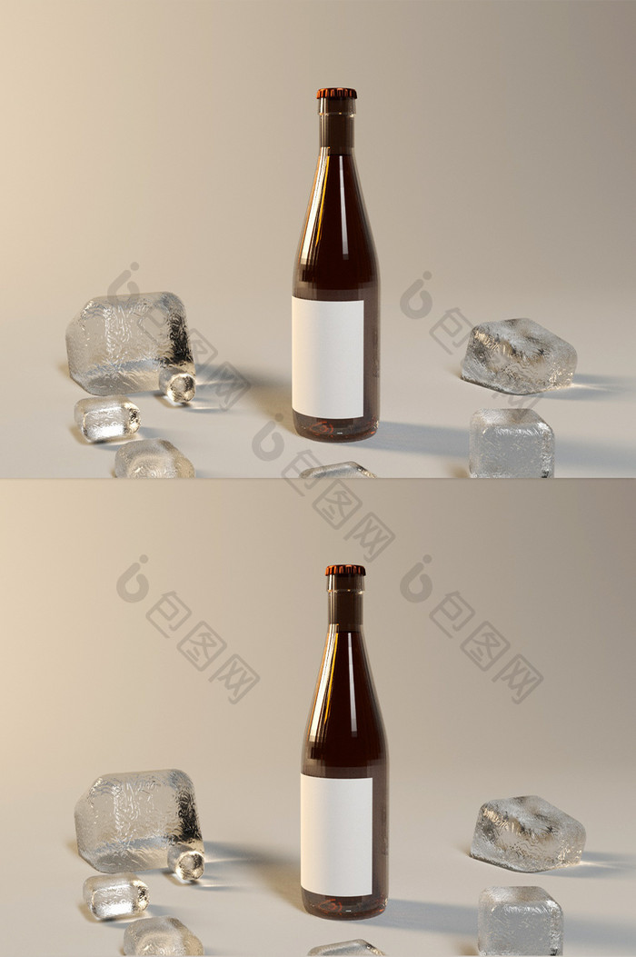 玻璃酒瓶包装样机（OC）C4D酒瓶