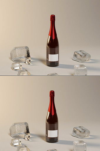 玻璃 酒瓶 包装样机（OC）图片