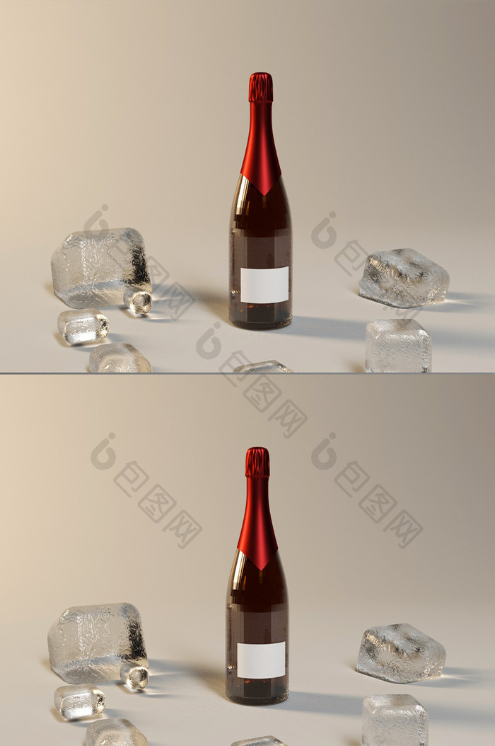 玻璃 酒瓶 包装样机（OC）