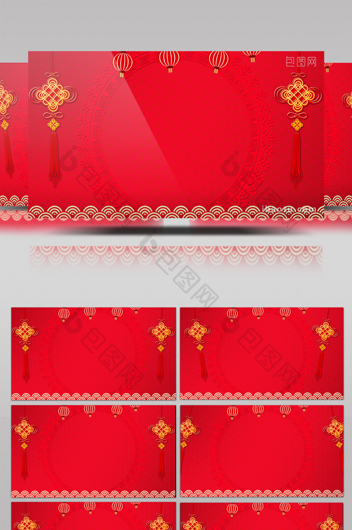 红色喜庆中国风动画标题素材背景视频