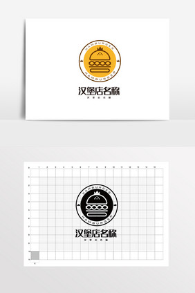 汉堡店小清新个性LOGO标志VI