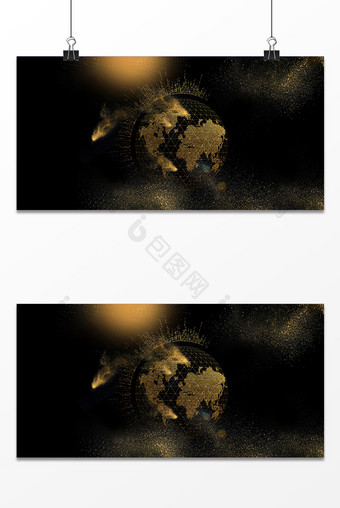 金色星球商务科技背景图片