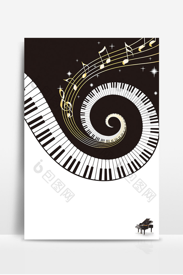 创意钢琴培训班招生海报背景