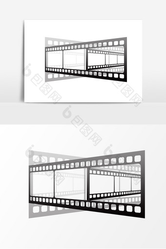黑色交卷底片装饰元素图片