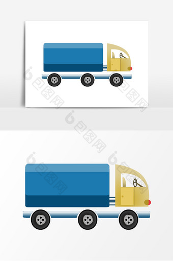 卡通物流车辆货运车元素图片