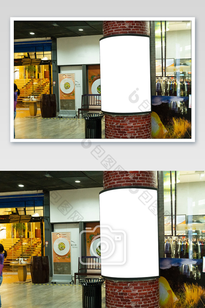 购物中心空白广告牌海报空白城市建筑摄影图图片图片