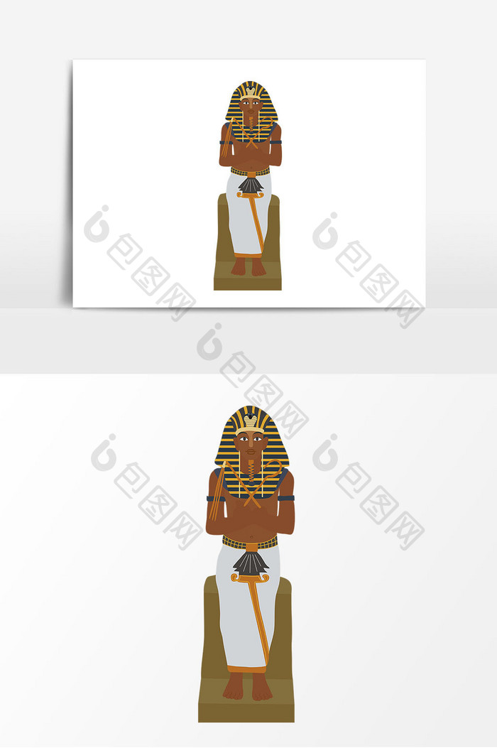 手绘埃及法老元素
