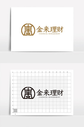 时尚大气简约金融理财logoVI模板