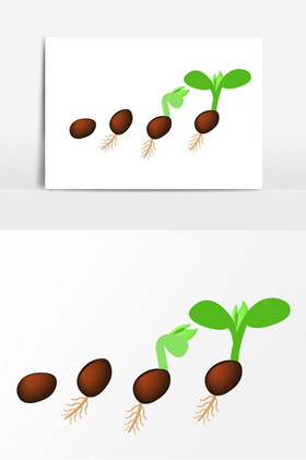 种子发芽期卡通图片
