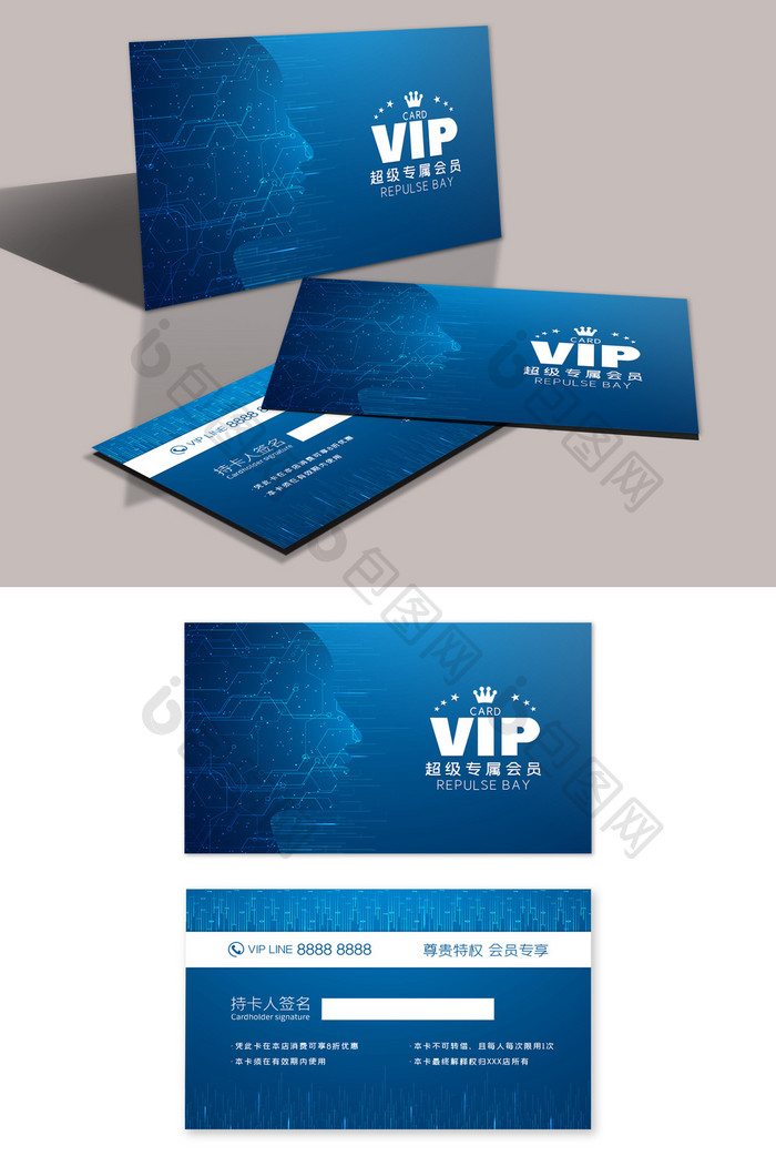 蓝色大气科技VIP会员卡