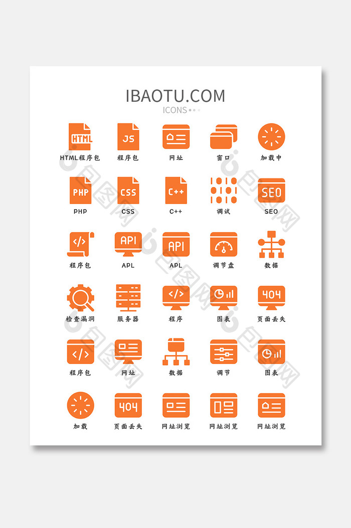 黄色简约互联网电脑网址浏览icon图标