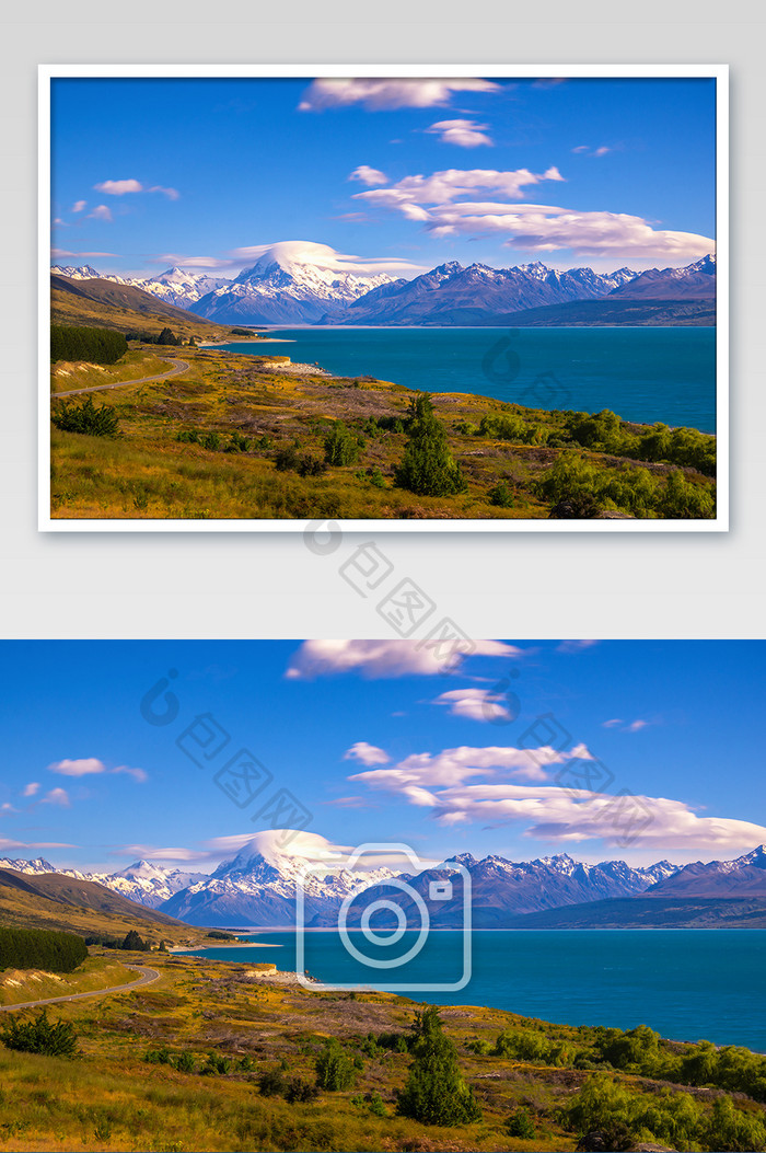 新西兰南岛库克山和普卡基湖风光摄影图片