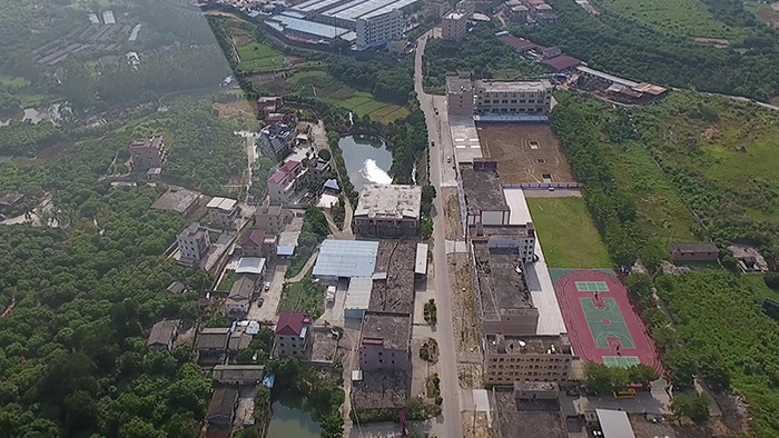 深圳龙岗区科技园建筑交通航拍视频