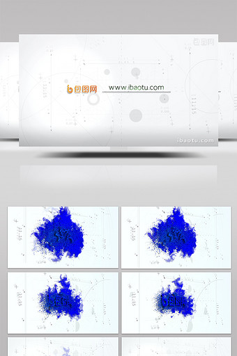 科技水墨风格片头标志AE模板图片