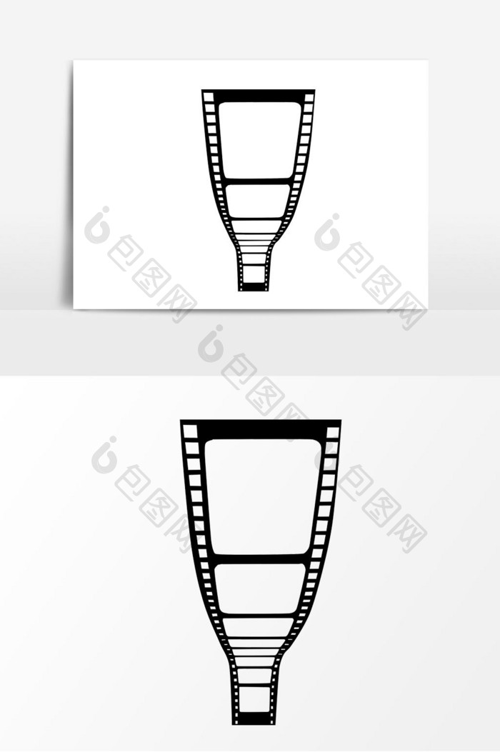 手绘黑白胶片前进元素