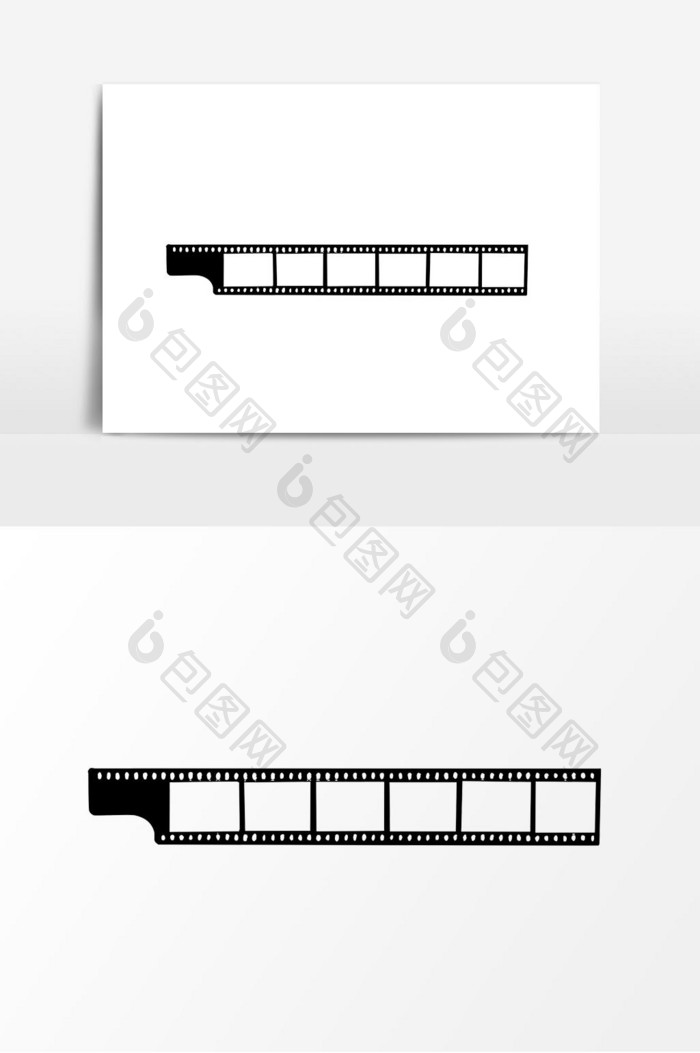 手绘黑白胶卷胶片元素