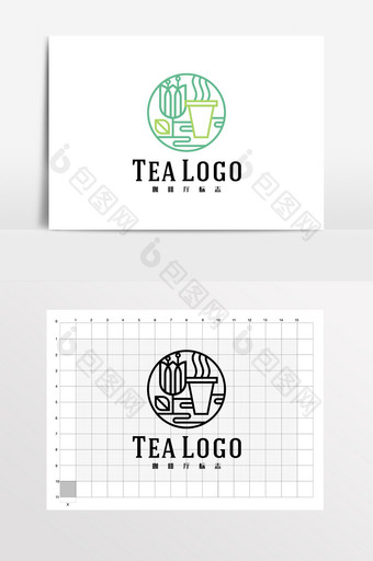 奶茶小清新圆形LOGO标志VI图片