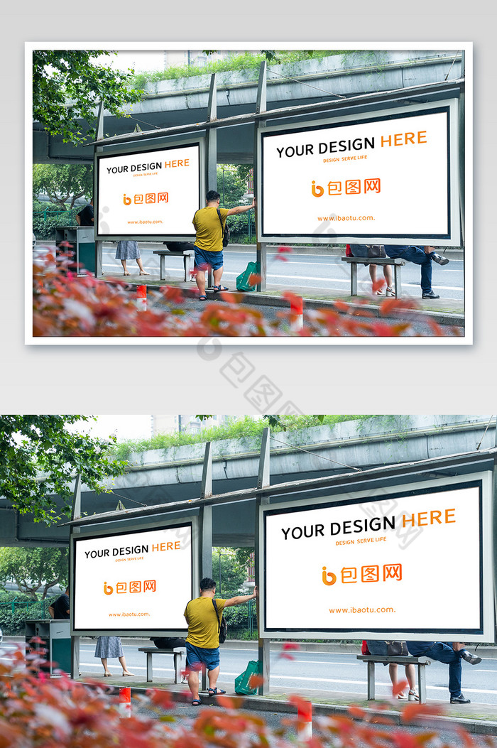 城市基础建设公交站站台广告牌灯箱广告图片图片