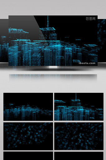 5款科技粒子城市带通道特效元素素材视频图片