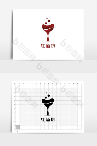 简约休闲红酒吧LOGO咖啡厅书吧书店简图片