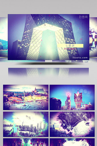 中国风水墨风格城市景点宣传展示AE模板图片