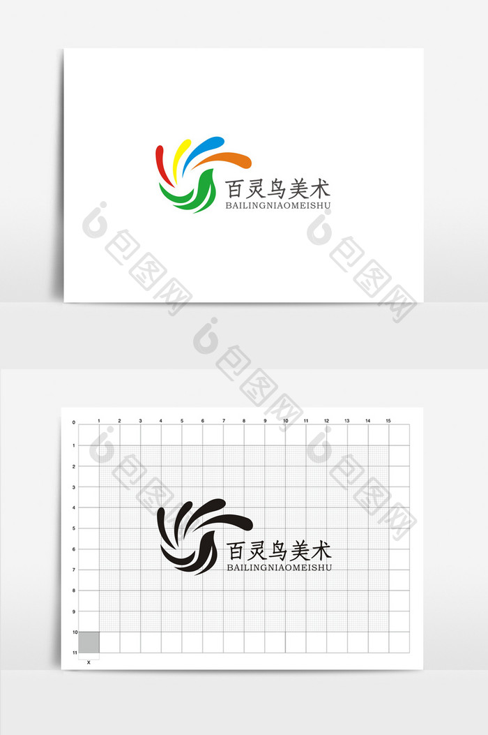个性百灵鸟美术VI标志logo设计