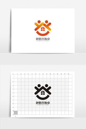 个性小饭桌VI标志logo设计