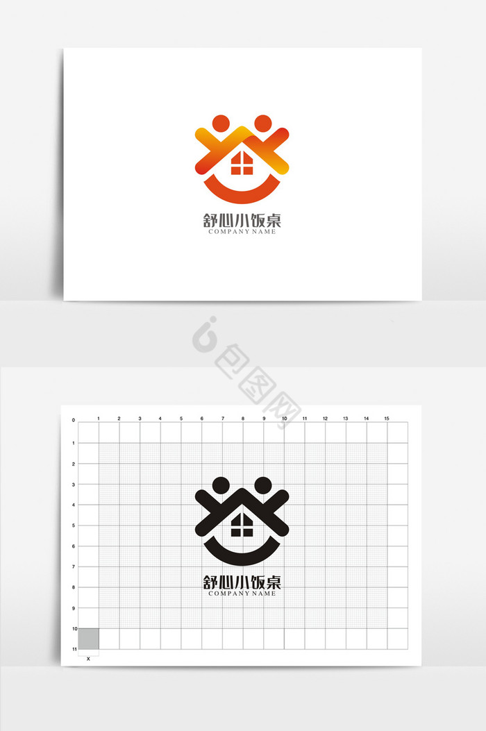 个性小饭桌VI标志logo图片