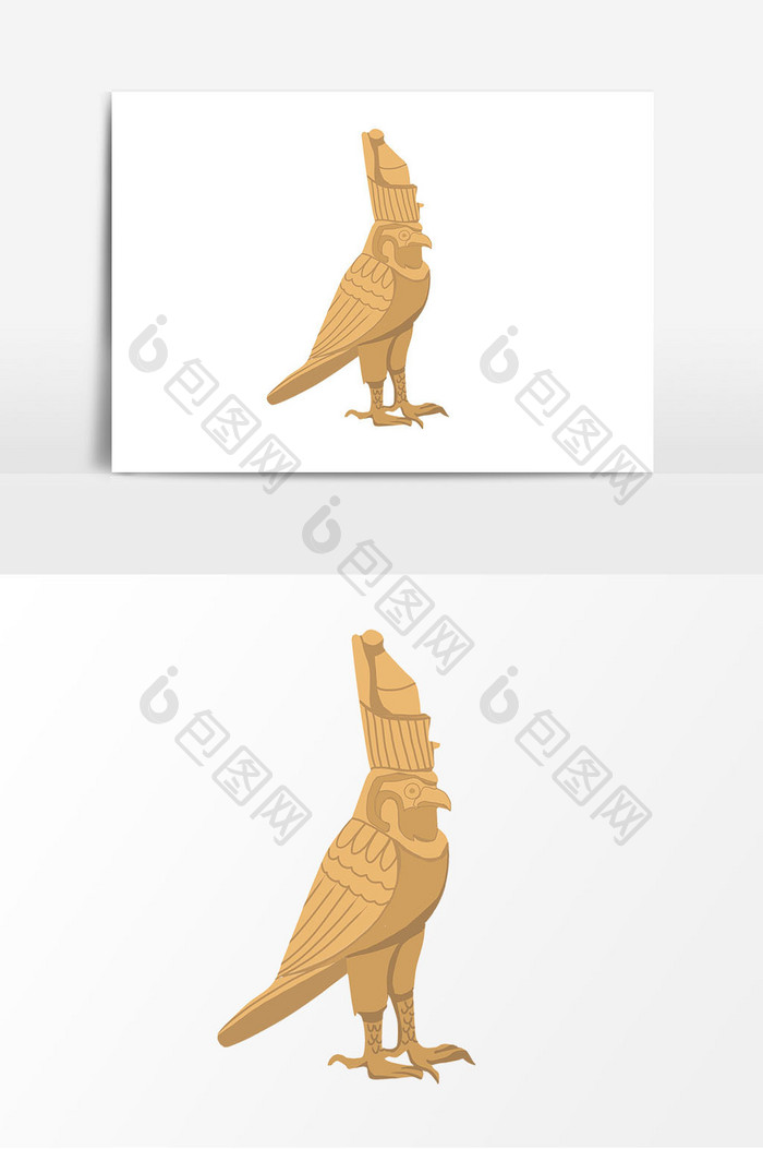 手绘埃及鸟雕塑元素