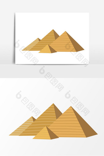 手绘埃及金字塔元素图片