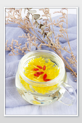 菊花茶茶水玻璃杯片文艺复古菊花茶片花草茶胎菊花茶金丝皇菊菊花茶片