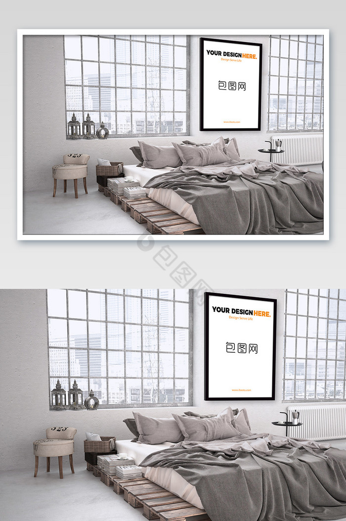 工业卧室相框图片