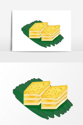 手绘广式糕点桂花糕元素图片