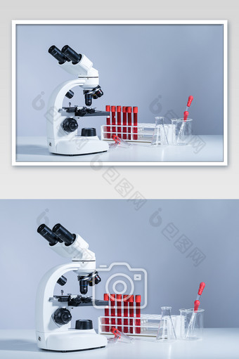 生化医疗实验室显微镜摄影图片