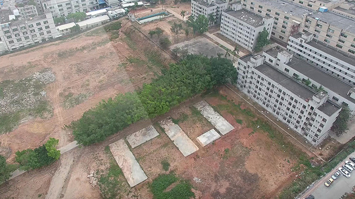 深圳市龙岗区空置厂区环境航拍视频