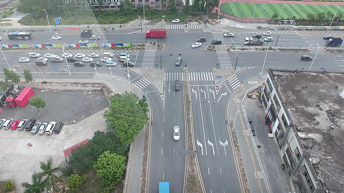 深圳市龙岗区空置厂区交通航拍视频