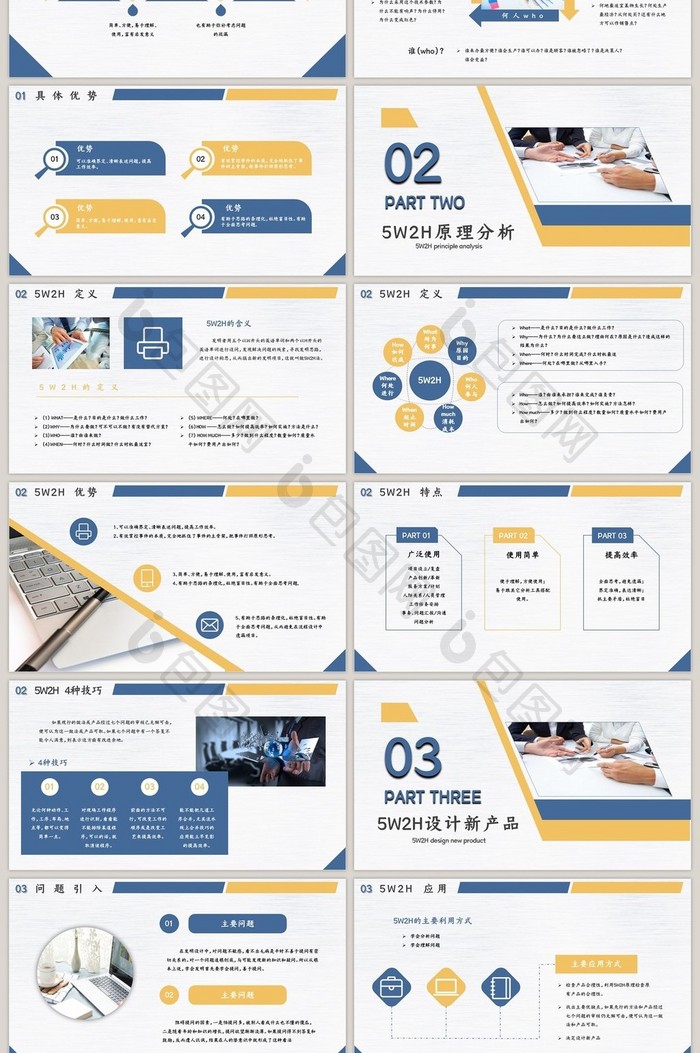 5W2H工作分析法培训讲解商业PPT模板