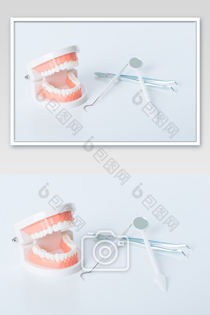 白底牙科牙医医疗用品静物图