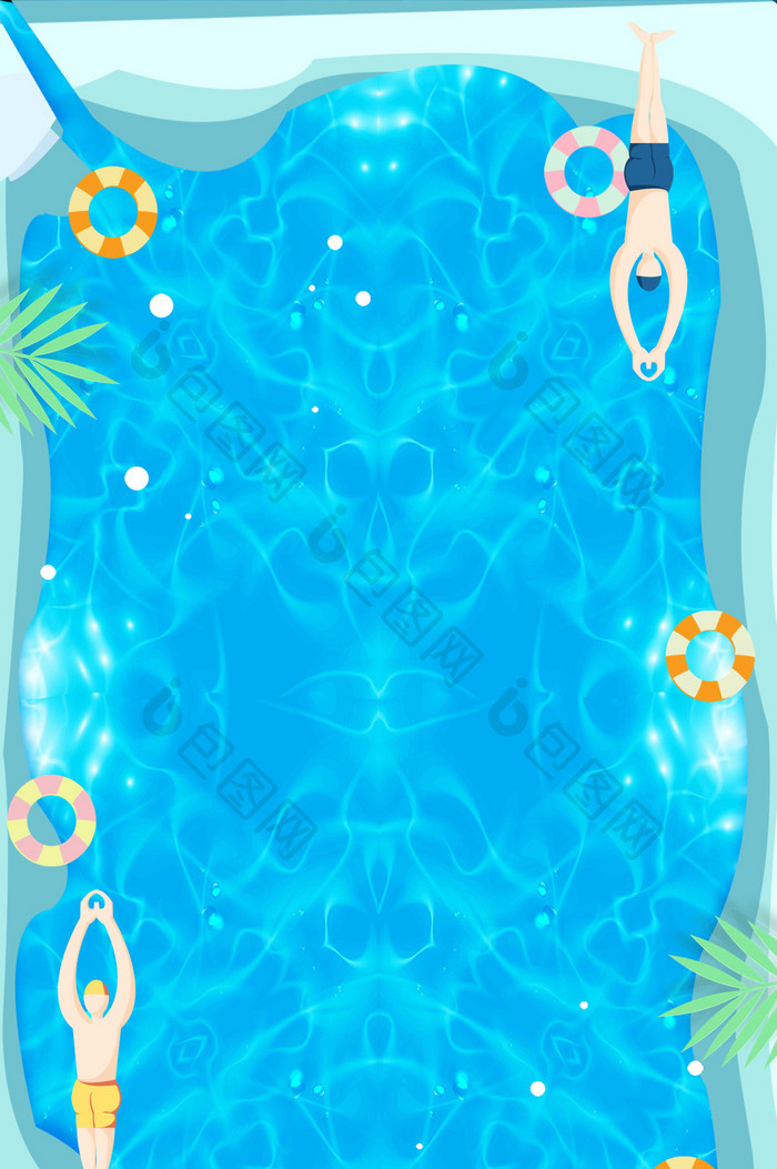 夏季泳池游泳水纹场景元素背景动图GIF