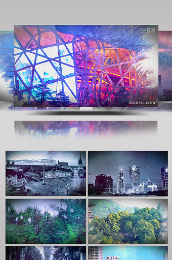 中国风水墨城市宣传片图文展示AE模板图片