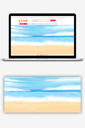 沙滩海洋蓝色夏季banner背景