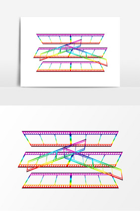 卡通彩色胶卷胶片装饰元素
