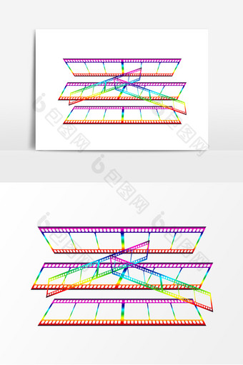 卡通彩色胶卷胶片装饰元素图片