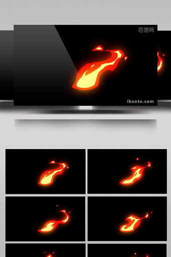 3组卡通动漫小火苗持续燃烧视频素材可循环图片