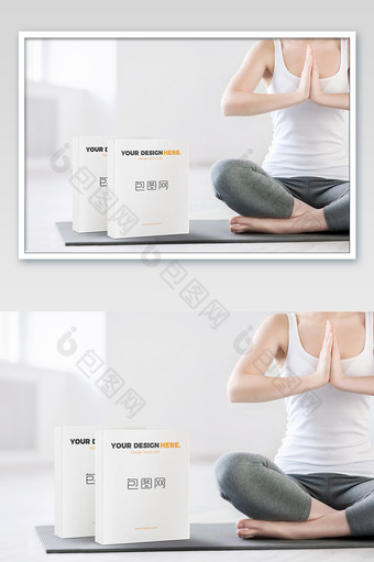 瑜伽健身房广告杂志宣传画册样机图片
