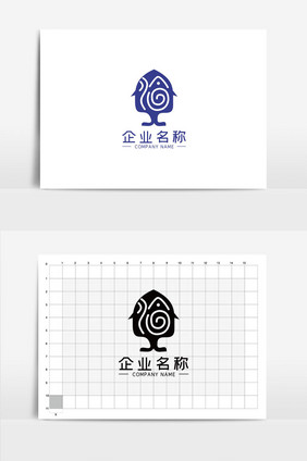 简约创意渔字LOGOVI模板